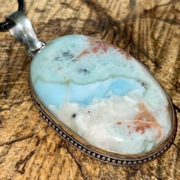 Dominican Republic Caribbean Larimar Pendant 2” - Picture 13 of 16
